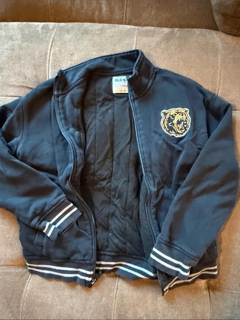 Old Navy Navy Blue Boys Jacket with Bear Patch